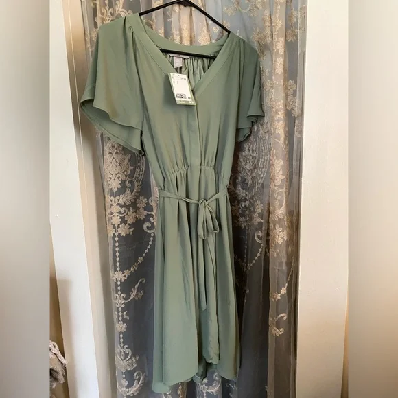 H&M | Dresses | Hm Sage Green Dress | Poshmark